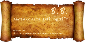Bartakovics Böngér névjegykártya